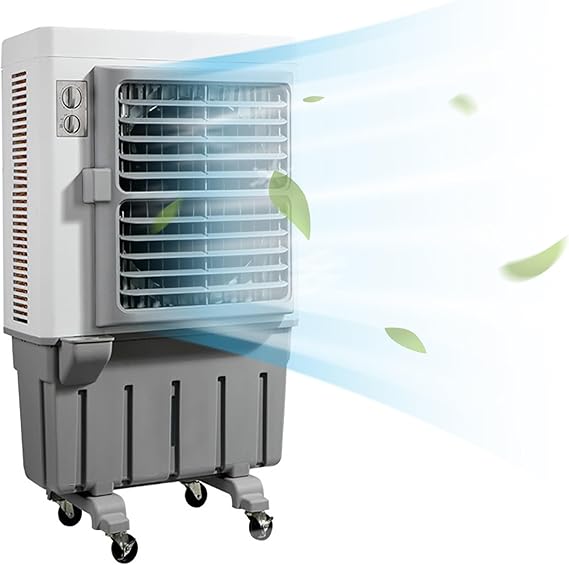 Commercial Evaporative Air Cooler Fan, 3-in-1 Swamp Cooler with 120L/26 Gal Water Tank, 3 Speeds, Household Cooler, Powerful Motor for Efficient Cooling, Cooling Fan for Outdoor,Indoor,Garage