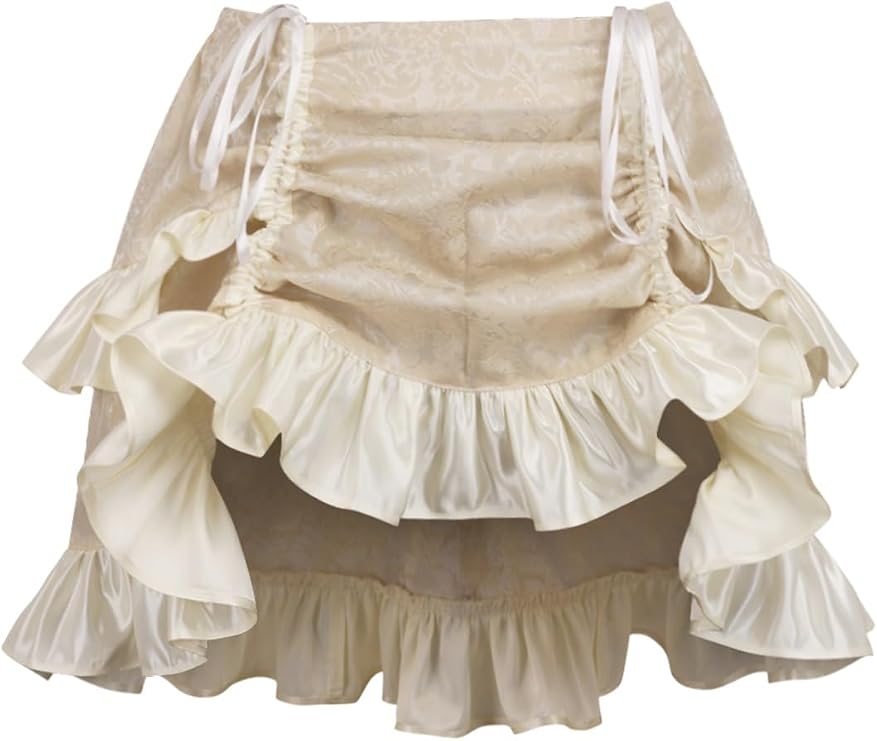 Daisy Corsets Women's Daisy Corsets Ivory Brocade Ruched Bustle Skirt