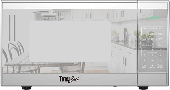 Total Chef 1.3 Cu Ft Microwave Oven Compact Countertop Kitchen Appliance, Small Stainless Steel Microwave with Digital Touch, Pre-Set Functions, 12.8 Turntable, 1100 Watt