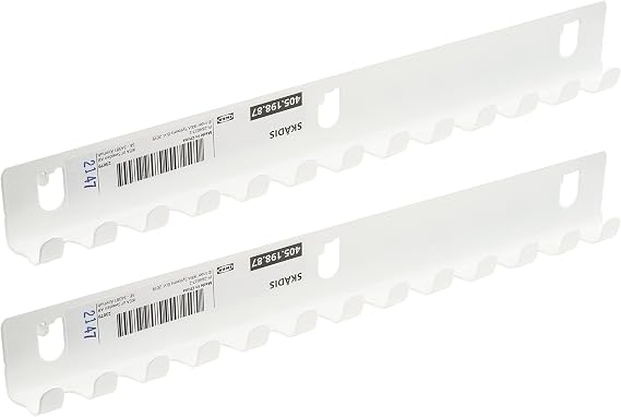 IKEA SKADIS Kancalı Raflar, SKADIS Tahta Kutuplarına Uyumlu, Beyaz, Çelik, 28x3x2 Santimetre, 405.198.87 - 2'li Set'