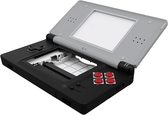 eXtremeRate Replacement Housing Case for Nintendo DS Lite NDSL DIY Full Case & Buttons & Screen Protector Shell Cover Accessories for Nintendo DS Lite Handheld Game Console (Classic NES Style) Without Console