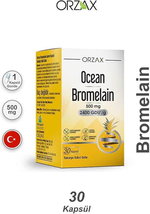 Orzax Ocean Bromelain 500 mg, 30 Kapsül