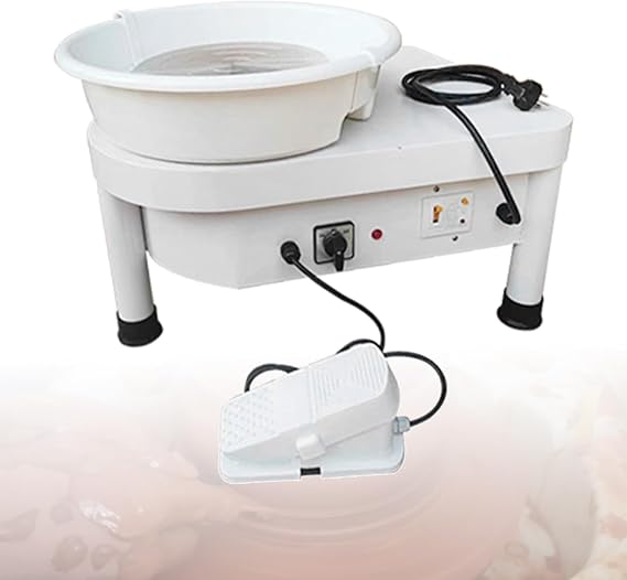 Electric Pottery Wheel with Foot Pedal - Adjustable Speed Ceramic Machine, Detachable Basin, Heavy-Duty Clay Shaping Tool for Pottery Studio, Home