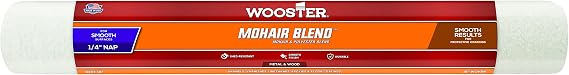 Wooster 48420 Mohair Blend Roller Cover-1/4 Nap, with End Caps, 18-Inch, Multi