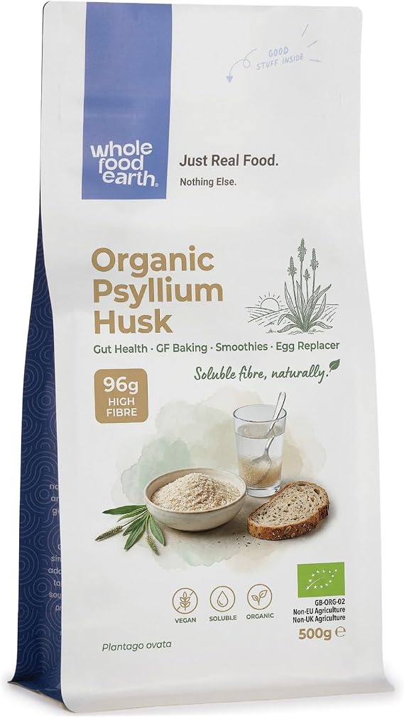 Wholefood Earth - Organic Psyllium Husk 500g - Raw - Blonde - GMO Free