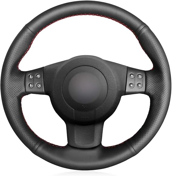 Black Genuine Leather Custom Fit Car Steering Wheel Cover for Seat Leon Mk2 2006 2007 2008/2007 Seat Ibiza 6L Interior Accessories