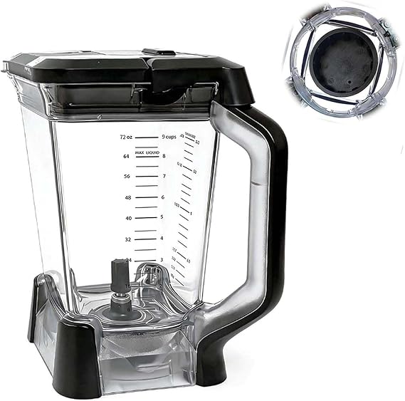 with lid Replacement Pitcher for Ninja Blender 72OZ XL Cups Replacement, Replacement Parts Accessories Ninja for BlenderBN750 BN750C BN751 BN751C BN753TGT BN800 BN800C BN801 BN801C BN801NP DB751A ect