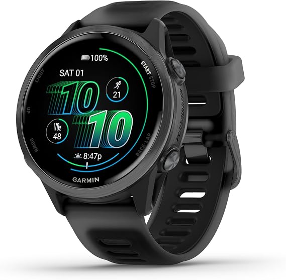 Garmin® Forerunner® 570, 42mm, Advanced GPS Running and Triathlon Smartwatch, AMOLED Display, Training and Recovery Features, Slate Gray Aluminum with Translucent Black/Black Band | Smaller Advanced GPS Running and Triathlon Smartwatch, AMOLED Display, Training and Recovery Functions