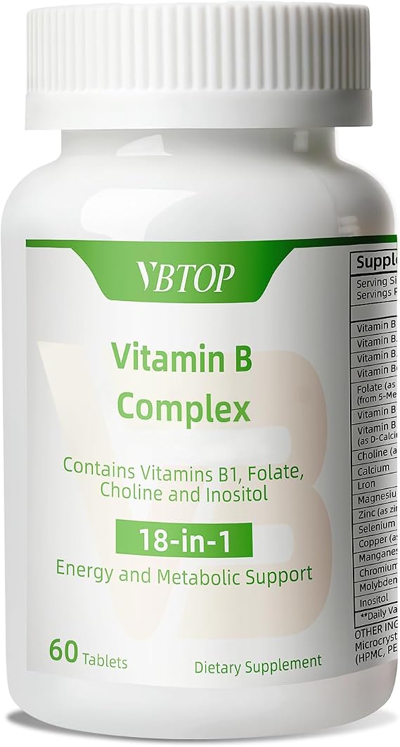 Vitamin B Complex, with Vitamins B1, B2, B3, B5, B6, B12 60 Tablets