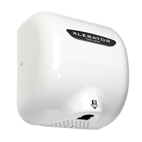 Excel Dryer XL-BW-ECO Hand Dryer XLERATOR Automatic, Surface-Mounted, White Thermoset (BMC) Cover, 110-120V Standard Nozzle