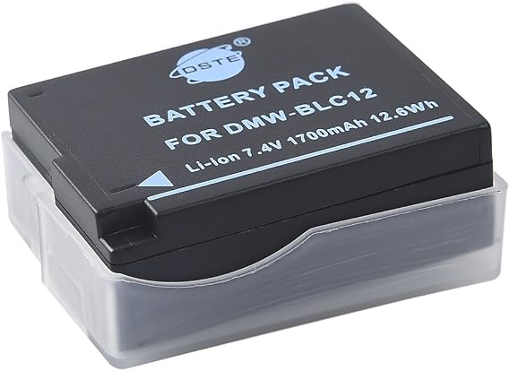 DSTE DMW-BLC12 DMW-BLC12E Battery Compatible with Panasonic Lumix DMC-G5 G6 G7 GH2 GX8 FZ200 DMC-FZ2500 DMC-FZ2000 DC-G90 DC-G95