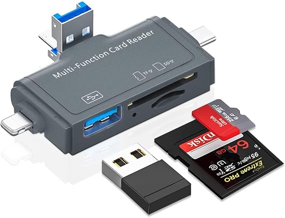 MODDESTORE OTG USB C Kart Okuyucu | iPhone Lightning ve iPad ile uyumlu, Type-C girişli SD TF Multi Card Reader