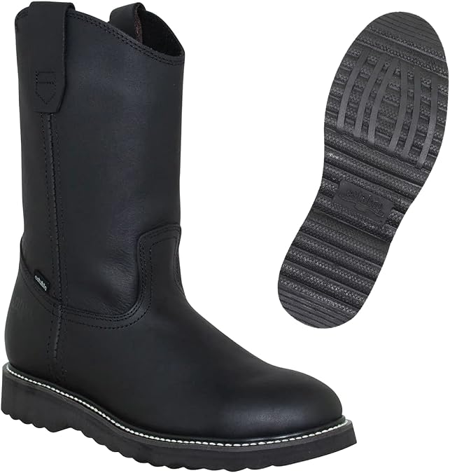 Establo Work Boots for Men Style 507 Oily Skin Genuine Leather Black (us_footwear_size_system, adult, men, numeric, medium, numeric_6)