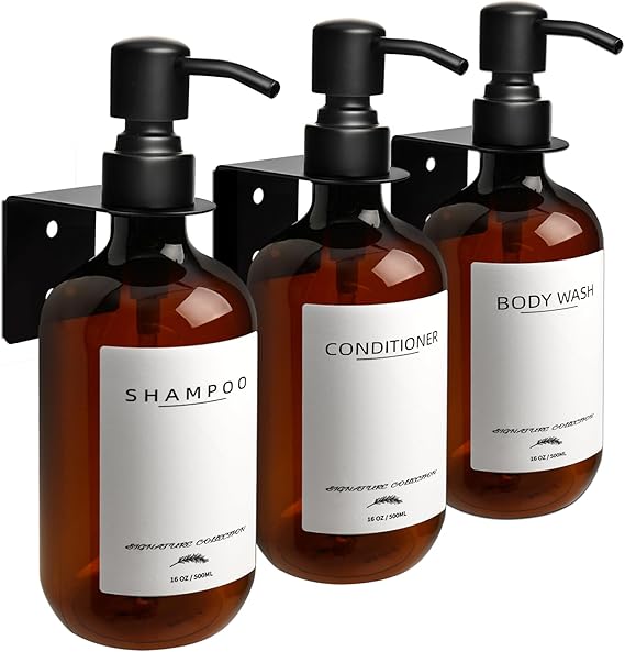 Supforce Shampoo Dispenser for Shower, No Drill Dispenser with Pump & Label