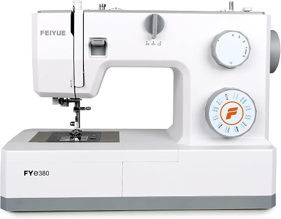 FEIYUE FYe380 Sewing Machine with Multiple Needle Positions, 23 Built-in Stitches, Speed Control, Energy Saving Servo Motor, Heavy Duty & Portable, Easy to Use