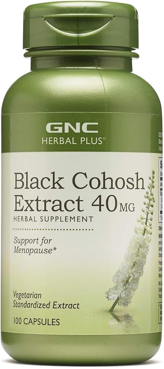 GNC Herbal Plus Black Cohosh Extract 40mg, Menopause Support, 100 Servings