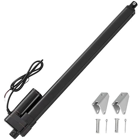 20 Inch Stroke Linear Actuator 12V Heavy Duty 440lbs/2000N IP65 Waterproof Electric Actuator Speed 0.31"/sec with Mounting Brackets