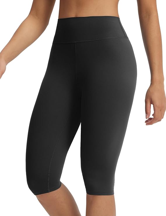 baleaf Womens 14" No Front Seam High Waisted Capri Leggings