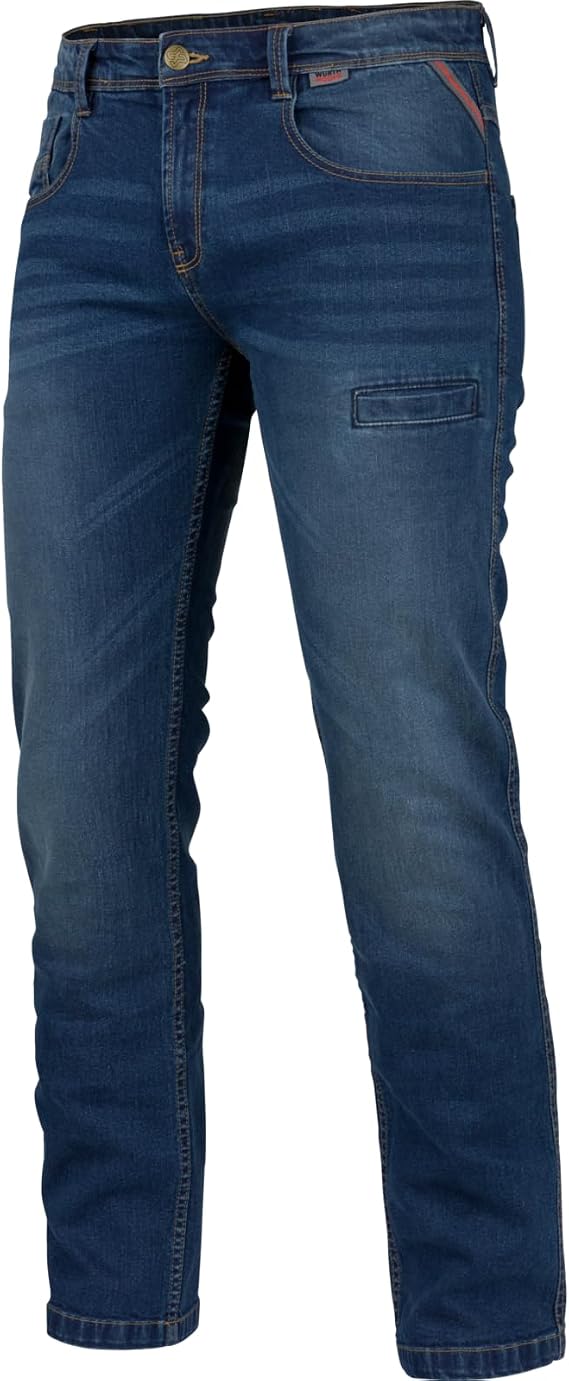 WÜRTH MODYF Stretch X Work Jeans - Professional Work Trousers for Men - Work Jeans with Zip - in Sizes 42-66 in Blue