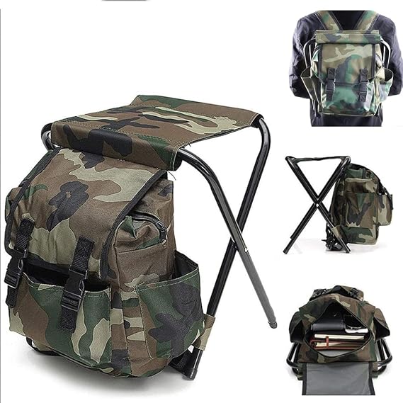 Cooler Chair Portable Stool Backpack,with Cooler Insulated Picnic Bag, Folding Camping Stool for Outdoors Hiking Fishing Beach