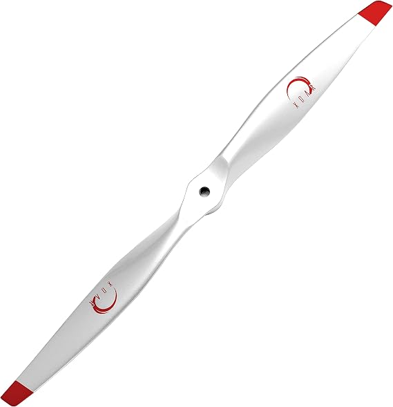 XOAR PJM-E 13x6.5 2-Blade Wood Prop for Electric RC Planes, White/Red Tips
