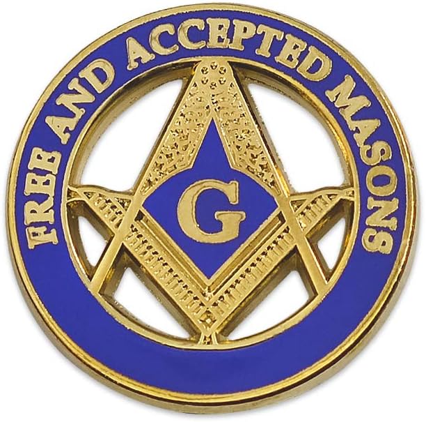 Free & Accepted Masons Masonic Lapel Pin - [Blue & Gold][1'' Diameter]