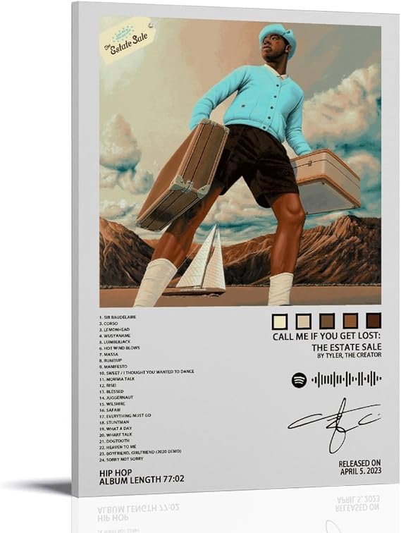 Tyler, The Creator Poster CALL ME IF YOU GET LOST The Estate Sale Album Music Poster for Room Aesthetic Canvas Wall Art for Teens Room Decor