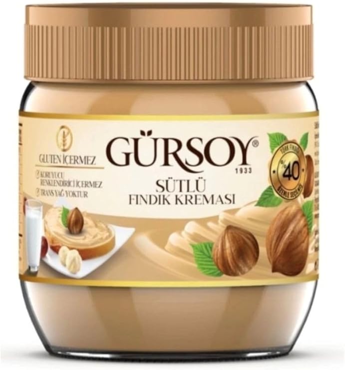 Gürsoy%40 Fındıklı ve Glutensiz Sütlü Fındık Kreması 400 g, Kahverengi