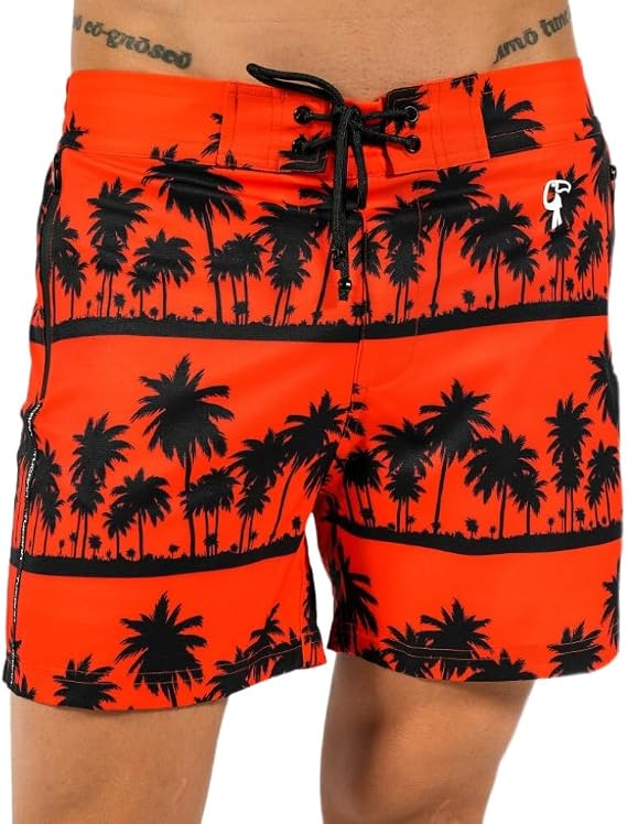 Tucann Mens Trunks 5 Compression Liner Quick Dry Zipper Pocket Chlorine Resistan 4 Way Stretch Printed Swim Shorts for Men