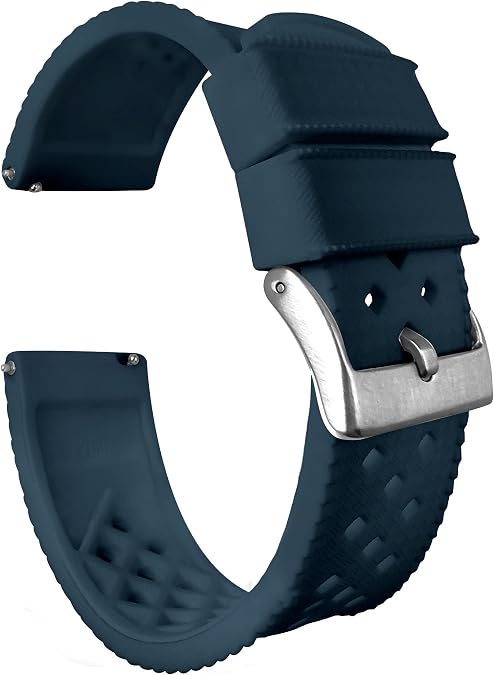 BARTON WATCH BANDS, 19mm Navy Blue - Tropical-Style 2 Watch Bands - Quick Release - Choose Strap Color & Width
