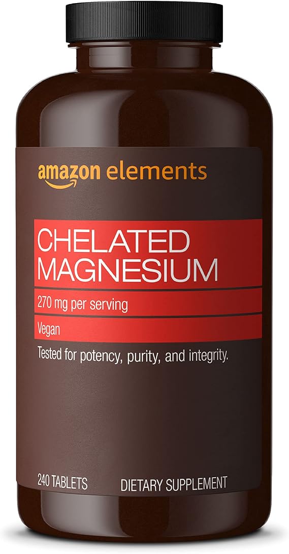 Amazon Basics Chelated Magnesium 270mg 240 Tablets (Previously Amazon Elements)