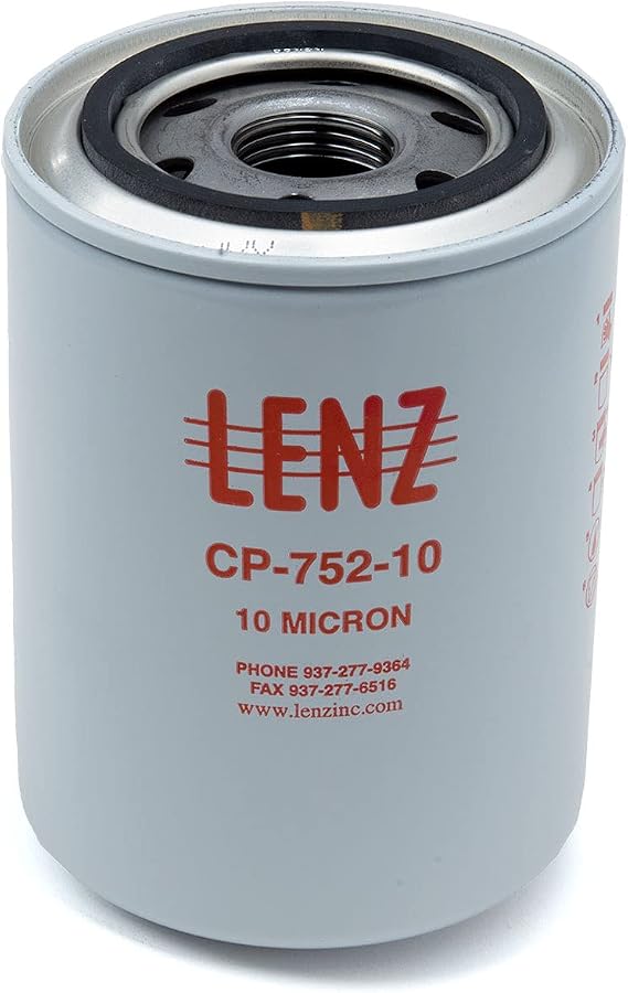 Lenz CP-752-10 Filter Element, 10 Micron, 20 GPM, 200 PSI, 1-12 UNF Threads