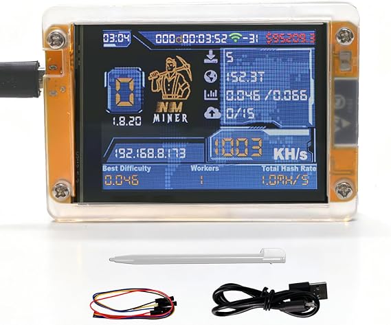 One Shot Miner with Mini 2.8in Smart Display,Hashrate Up to 1010KH/s