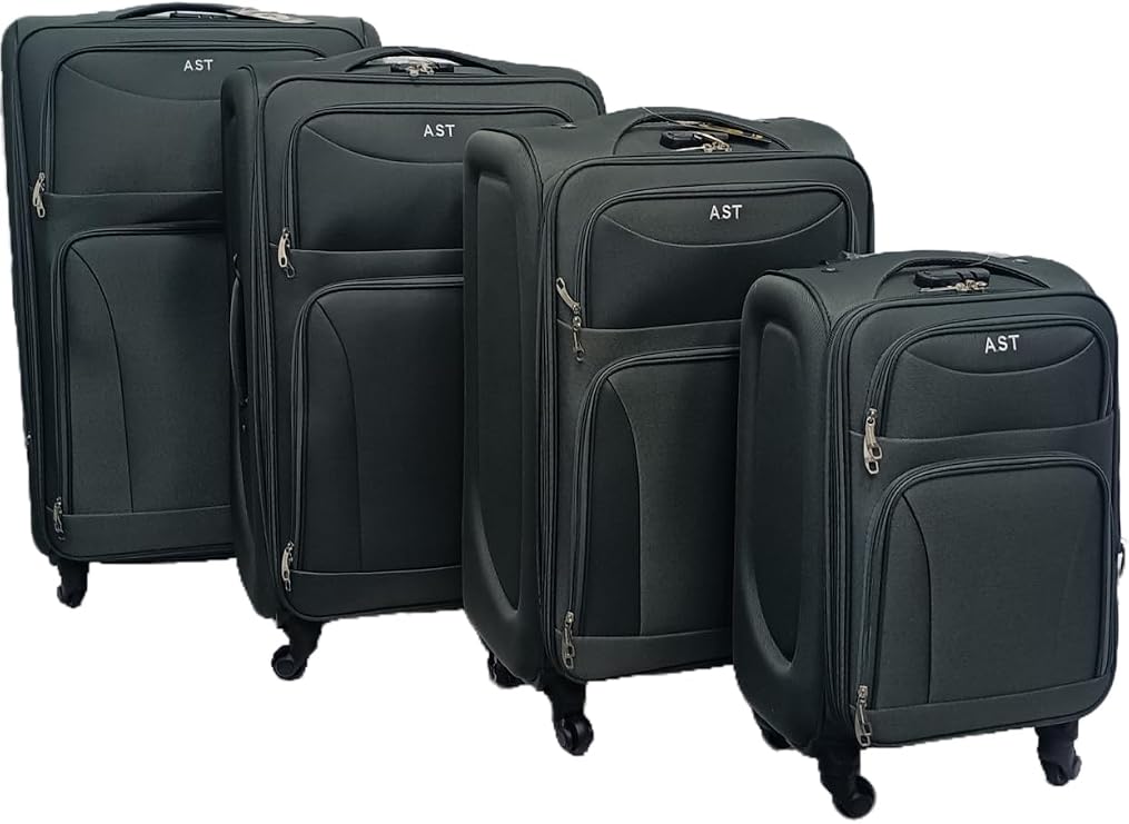 Large 26" Suitcase Lightweight Luggage 20% Expandable 4 Wheels Spinner 3-Digit Combination Lock Soft Fabric Luggage for 20 to 25kg