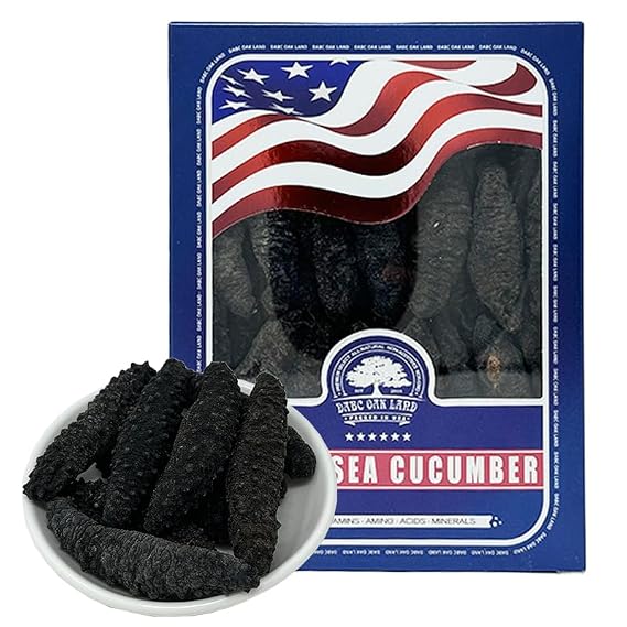 DOL Wild Caught,Sun Dried Atlantic Black Pin Sea Cucumber 30-40pcs 7-9 Years, All Natural Nutritious, 30-40 - in box (Large 8oz/box)