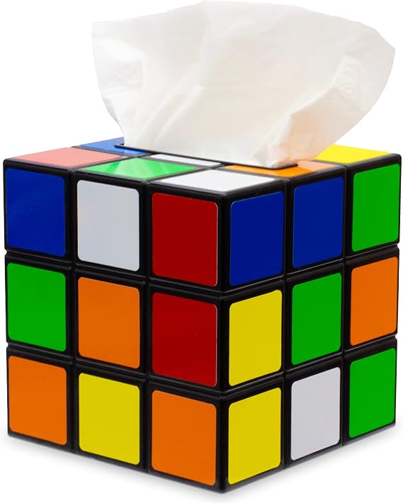 getDigital Plastic Magic Cube Tissue Box Cover, Holder for Square Tissue Boxes with Magnetic Lock, Multi Color