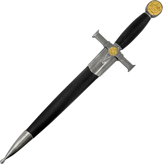 MedievalDepot Masonic and Medieval Ceremonial Daggers Freemason, Blazing Star, and Knights Templar Designs (Gray, Black)