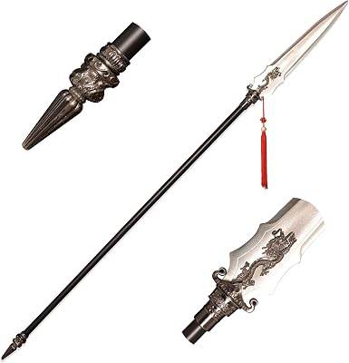 Overlords Spear Red-Tasselled Spear Three Pointed Double-Edged Blade Spear Sword Traditional Eighteen Weapons