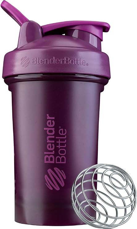 BlenderBottle Classic V2 Shaker Bottle Perfect for Protein Shakes and Pre Workout, 20-Ounce, Plum