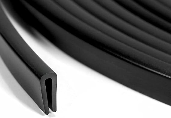 Rubber Edge Trim Black, U Channel PVC Plastic, Metal Edge Protector Fit for 0.16", 5Ft (59in)