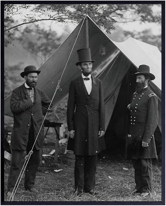 President Abraham Abe Lincoln Vintage Civil War Photo - American Patriotic Wall Art Home Decor, Living Room, Office Picture - Unique Gift for United States USA Patriot, Men, Women, Republican