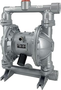 Air-Operated Diaphragm Pump Double Diaphragm Pump 1-1/2 inch Inlet & Outlet, Dual Diaphragm Air Pump Aluminum Alloy 44 GPM Max 115PSI, QBK_40L
