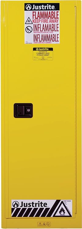 Justrite 22 Gallon Self Close Slimline Flammable Storage Cabinet