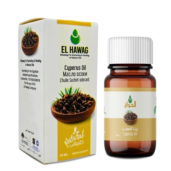 Cyperus Rotundus Oil Naturally Reducing Body Hair Growth (Package of 1) (1 fl.oz , 30 ml) Cyprus Oil Smooth Skin Hair Removal, Moisturizing Soothing 100% Organic pure for All Skin Types men women