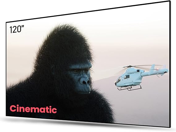 AWOL VISION Ambient Light Rejecting (ALR) Projector Screen for Ultra Short Throw(UST) Projector, 120" Fixed Frame, 80% Picture Quality Improved, 95% Celling Light Rejecting(CLR), Active 3D-C120