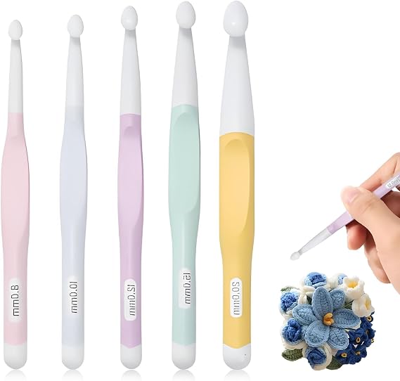 5Pcs Large Crochet Hooks Set, Crochet Hook Set 8/10/12/15/20mm Crochet Hook | Crochet Set, 8mm Crochet hook, 10mm Crochet Hook, 12mm Crochet Hooks, for Knitting Shawls Blankets and Carpets