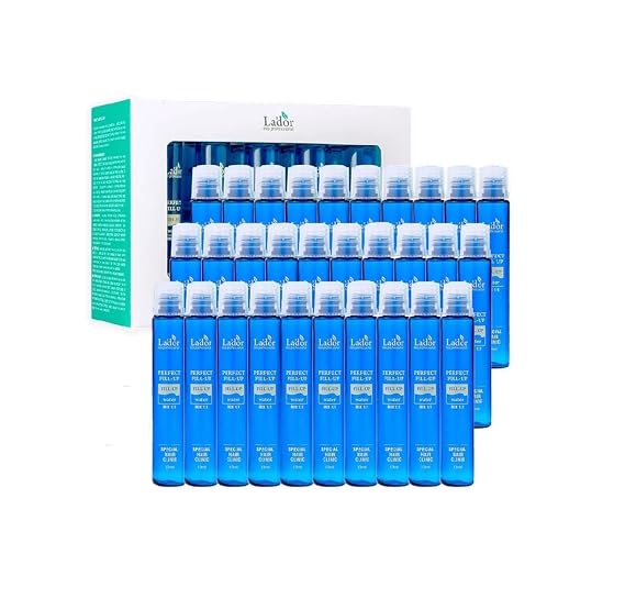 LA'DOR Perfect Hair Fill-Up Filler Hair Treatment 13ml x 30 Ampoules Intensive Deep Hair Conditioner Mask for Damaged Hair Caused by Dryness Perms Dyes and Heat Contains Collagen Silk