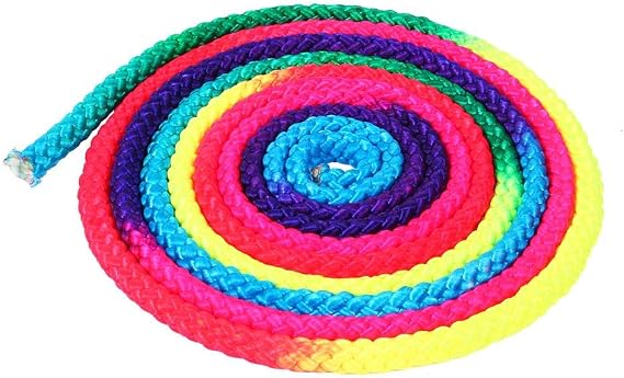 Dioche Gymnastics Art Rope, Rainbow Color Rhythmic Gymnastics Rope Sports Competition Arts Training Jump Rope Gymnastic Skipping Rope