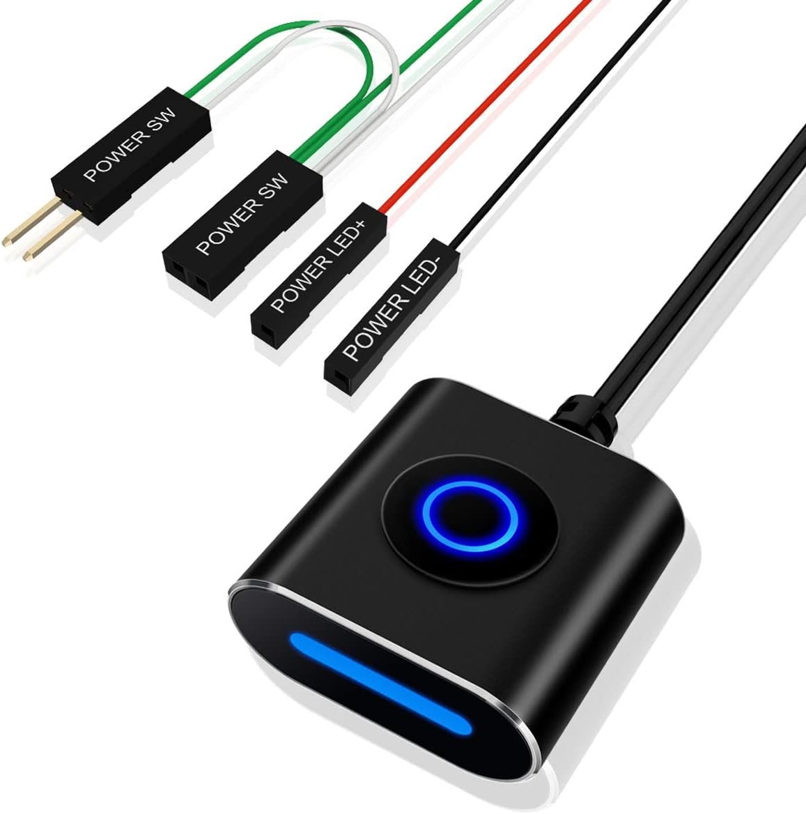 COOIDEA Desktop Computer Power Switch, External PC Power Button, External Extension Cable for Remote Boot, PC Motherboard Power OnOff Switch - 2.5M with Magnet