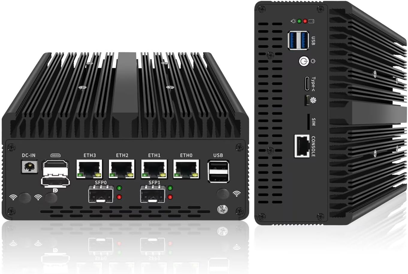 12th Gen Pentium Gold 8505 Firewall Mini PC4x2.5G LAN+82599ES 2 * 10G SFPDual DDR5 Max 64GB 2X NVMe/SATA VPN RouterSupport pfSenOPNsenseIndustrial Fanless DesignNo Ram No Storage